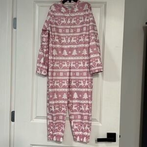 Kids Sparkle in Pink Christmas onesie. Pink. 3X= Size 10